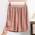 thumbnail image 1 of LADIGASU Women's Casual Loose Stripe Round Neck Short Sleeved Shorts Pajamas Suit, 1 of 3