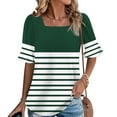 thumbnail image 1 of LADIGASU Women's Summer Printed Short Sleeve Round-Neck Blouses, 1 of 6