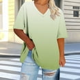 thumbnail image 1 of LADIGASU Women's Oversized Casual V-neck Short Sleeved Solid Summer Base Shirt Sports T-shirt, 1 of 6