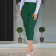 thumbnail image 1 of LADIGASU Women's Solid Color able Casual Slim Fitting Pocket Waist Cropped Pants, 1 of 6