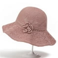 thumbnail image 1 of LADIGASU Women's Solid Color Retro Knitted Flowers Sun Hat Fisherman Hat Beach, 1 of 6
