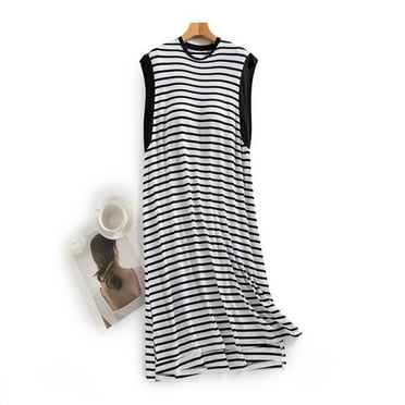 Summer Savings Clearance! LADIGASU Women's With Chest Pad Loose And Comfortable Sleeveless Dress Nightgown