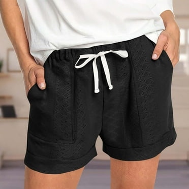 Summer Savings Clearance! LADIGASU Womens Plus Size Comfy Drawstring Casual Elastic Waist Pocket Loose Shorts Pants