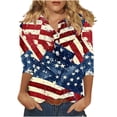 thumbnail image 1 of 4th of July Summer Savings Clearance! LADIGASU Womens Tops Henley Neck Buttons Sexy Shirts Short Sleeve Dressy Blouses 2024 Geometric Print Pullover Clothes, 1 of 6