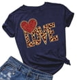 thumbnail image 1 of GaThRRgYP Women's Plus Size Summer Tops,Women's Lover Printed T-shirt Round Neck Short Sleeved Navy XXXL, 1 of 3