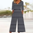 thumbnail image 1 of Summer Savings Clearance!LEBONYARD Cargo Pants Women,Women Summer Floral Print Casual Short Sleeved V-neck Back Zipper Side Pocket Jumpsuit Pants Black XL, 1 of 4