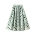 thumbnail image 1 of Summer Savings Clearance!LEBONYARD Elegant Skirt with Pleated Details,Women's Summer Casual Polka Patchwork Layer Sweet Half Skirt Green Free Size, 1 of 6
