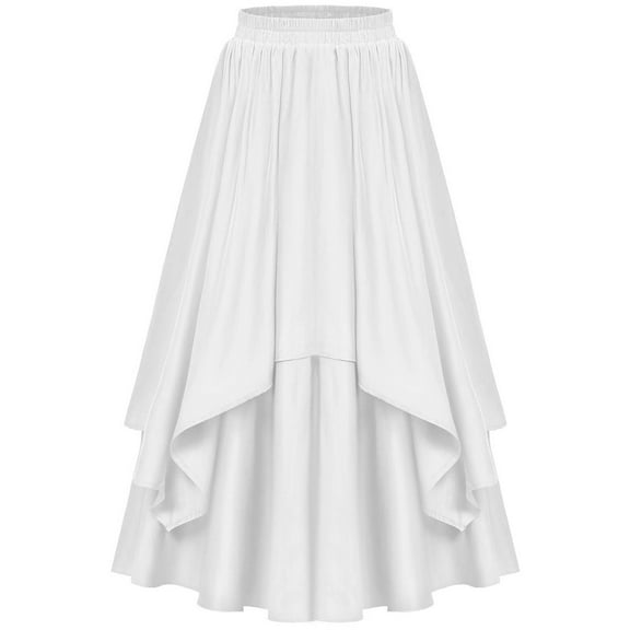 LEBONYARD Neon Skirt for Women,Women's Solid Comfy Multi Layered Skirt White XXL