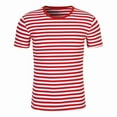 thumbnail image 1 of Summer Savings Clearance LINGLANG Summer Tops for Women Short Sleeved Stripe Shirt Loose Fit Crew Neck T Shirts, 1 of 8