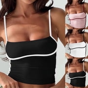 LINGLANG Tank Tops For Women Camisole Tank Tops With Adjust Spaghetti Strap Cute Summer Going Out Crop Tops Sleeveless Tops Loose Fit
