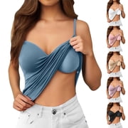 LINGLANG Womens Tank Tops Tank Top With Built In Bra Shelf Bra Camisoles Adjust Spaghetti Strap Basic Casual Comfy Yoga Workout Padded Tank Shirts Sleeveless Workout Top
