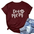 thumbnail image 1 of Summer Savings Clearance LINGLANG Womens Tops Summer 2025 Print Cute Cute Dog Mom Short Sleeve Trendy Shirts, 1 of 5