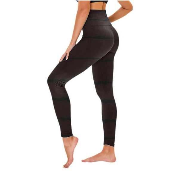 Summer Savings Clearance Leggings Xihbxyly Leggings for Women, Women's Casual Printed Yoga Pants High Waist Loose Straight Long Pants Running Hip Fitness Pants Active Brown M