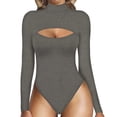 thumbnail image 1 of Summer Savings Clearance，Long Sleeve Bodysuit for Women Crew Round Neck Basic Women Clothing Body Suit Tops Leotards for Womens Jumpsuit, 1 of 5