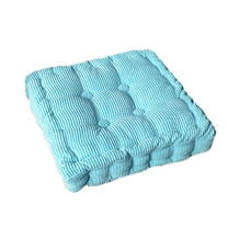 Meditation Floor Pillow Set of 1, Square Large Pillows Seating for Adults, Tufted Corduroy Cushion for Tatami Living Room, Sky Blue, 22x22 Inch