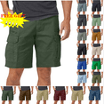 thumbnail image 1 of Mens Cargo Shorts Casual Solid Knee Length Pants Pocket Straight Button Shorts, 1 of 7