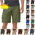 thumbnail image 1 of Mens Cargo Shorts Casual Solid Knee Length Pants Pocket Straight Button Shorts, 1 of 8