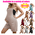 thumbnail image 1 of Summer Savings Clearance Mrasaso Maternity Clothes Women Fashion Solid Color Sleeveless Pockets Pregnant Jumpsuit Shorts Maternity Leggings, 1 of 8