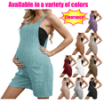thumbnail image 1 of Summer Savings Clearance Mrasaso Maternity Clothes Women Fashion Solid Color Sleeveless Pockets Pregnant Jumpsuit Shorts Maternity Leggings, 1 of 8