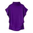thumbnail image 1 of Npasoilc Plus Size Summer Tops For Women Casual Short Sleeve Mock Neck Blouse Shirt Turtleneck Tops, 1 of 3