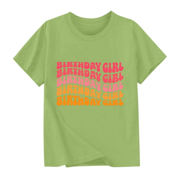 Nskgu Birthday Girl Shirt 2nd 3rd 4th 5th 6th 7th 8th 9th Girls Birthday Tshirts Cotton Short Sleeve Tees