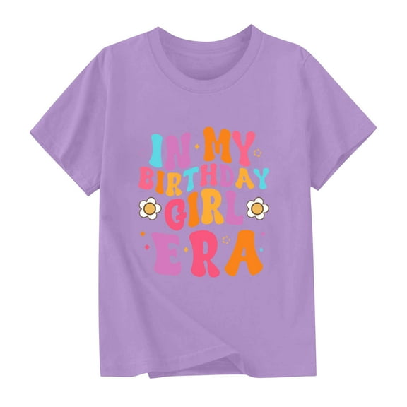 Nskgu Birthday Girl Shirt 2nd 3rd 4th 5th 6th 7th 8th 9th Girls Birthday Tshirts Cotton Short Sleeve Tees