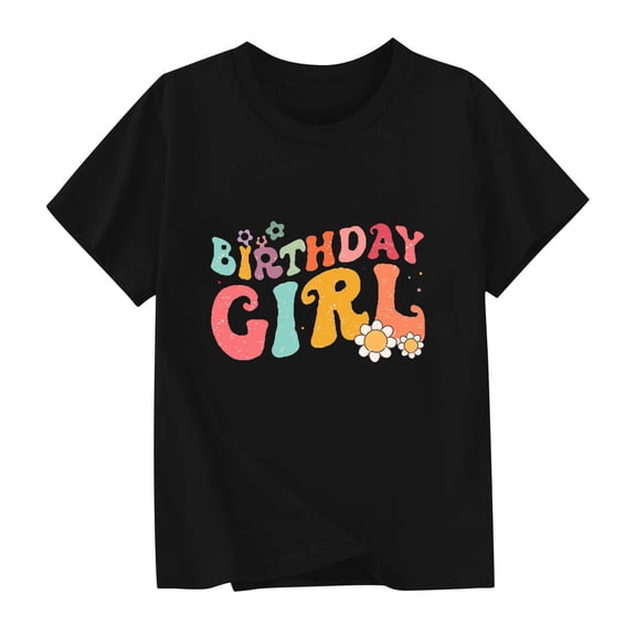 Nskgu Birthday Girl Shirt 2nd 3rd 4th 5th 6th 7th 8th 9th Girls Birthday Tshirts Cotton Short Sleeve Tees