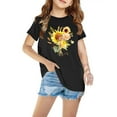 thumbnail image 1 of Nskgu Girls Casual Short Sleeve T Shirts Crewneck Tunic Tops Kids Girls T Shirts Floral Printed Tee Blouses Size 3-14 Years, 1 of 5