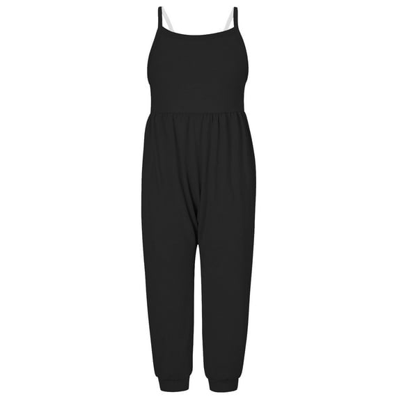 Nskgu Girls Romper Overall for Girls Summer Sleeveless Casual Romper Spaghetti Strap Shorts Jumpsuit with Pockets Girls Jumper
