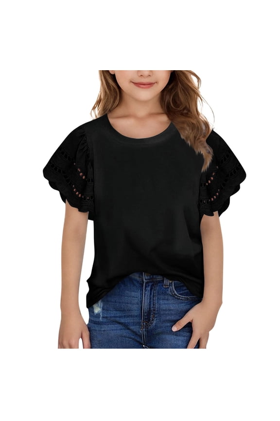 Girls Spring Tops Girl Fashion Cotton Shirts Summer Tops 4-15 Years Old Tween Girls Trendy Clothes