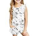 thumbnail image 1 of Nskgu Girls Summer Clothing Sets 2 Piece Outfits Floral Printed Graphic Tank Top and High Waist Shorts with Pockets Sleeveless Sets 3-14 Years, 1 of 8
