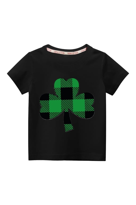Kids St. Patrick's Day Shirt Toddler Lucky Charm Clover Irish T-Shirts Shamrock Tee Outfits for Boys Girls