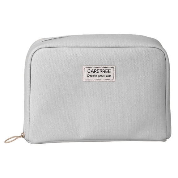 Office Supplies QTOCIO Student Large Capacity Stationery Bag Button Three Layer Of Canvas High Appearance Succinct Storage Pen Bag