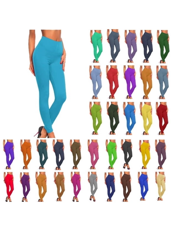 Horkkom Leggings for Women High Waisted Yoga Pants Stretch Casual Fitness Workout Running Full Length Legging