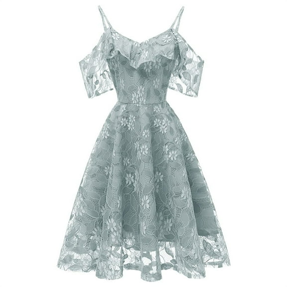Purple Dress for Women Lace Off-the-shoulder Sling Short Sleeves Party Dress Cocktail Prom Ballgown Vintage Dresses for Women 2025 Wedding Guest