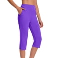 thumbnail image 1 of RQYYD Capri Pants for Women Stretch High Waisted Crop Office Work Pants Summer Casual Capris Slacks Yoga Dress Pant Purple M, 1 of 6