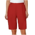 thumbnail image 1 of RQYYD Women's Bermuda Long Shorts Sweat Shorts Jersey Knee Length Pull On Lounge Shorts for Summer Red XXL, 1 of 7