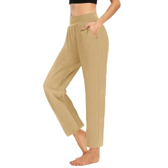 RQYYD Womens Capri Yoga Pants Loose Comfy Lounge Pajamas Workout Athletic Capris Jersey Joggers Pants with Pockets