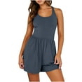 thumbnail image 1 of RQYYD Womens Rompers 2024 Summer Casual Athletic Romper Built in Shorts Sleeveless Jumpsuit Scoop Neck Vacation Resort Outfits, 1 of 7