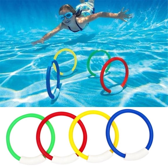 Summer Savings Clearance! Rciityk 4 Pack Pool Toys Diving Rings, Diving Pool Toys for Kids Ages 3-12, Dive Rings Kids Toy Swimming Pool Beach Game Underwater Water Sport