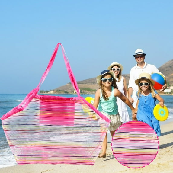 Summer Savings Clearance! Rciityk Colorful Mesh Beach Bag Kids Quickly Dry Net Tote for Seashell Collecting Sand Toy Swimming Accessories