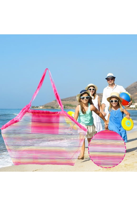 Summer Savings Clearance! Rciityk Colorful Mesh Beach Bag Kids Quickly Dry Net Tote for Seashell Collecting Sand Toy Swimming Accessories