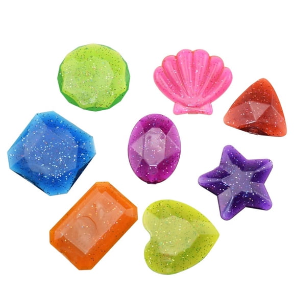 Summer Savings Clearance! Rciityk Diving Pool Toys, 8 Pack Colorful Diamond with Pirate Treasure Chest,Swim Dive Toy for Kids Underwater Swimming Training Gift Water Pool Games