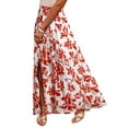 thumbnail image 1 of Summer Savings Clearance! Rciityk Long Skirts for Women Summer Boho Maxi Skirt Elastic High Waist A-line Floral Print Skirt Vacation Beach Skirt, 1 of 5