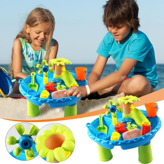 Rciityk Sand Water Table for Toddlers, 3 in 1 Sand Table and Water Play Table Beach Toy for Kids Boys Girls, Summer Beach Pool Backyard Toy