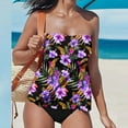 thumbnail image 1 of Rciityk Two Piece Tankini Bathing Suits for Women Summer Loose Fits Floral Printed Strapless Top Bandeau Swimsuits Ladies Swimwear, 1 of 4