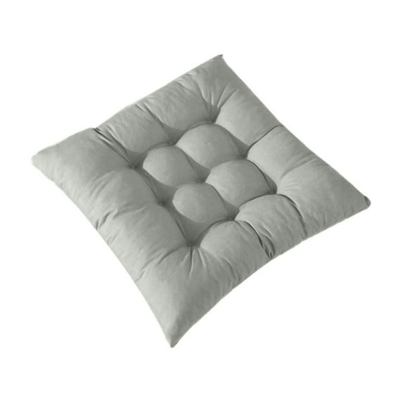 Ruroz Soft Chair Pads with Ties Comfy Solid Seat Cushion for Dining Chairs, Office Chairs, Hardwood Floors (Gray, 15.7"x15.7")