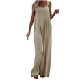 thumbnail image 1 of JGTDBPO Women's Casual Loose Overalls Jumpsuits One Piece Sleeveless Wide Leg Long Pant Rompers With Pockets For Summer Outfits 2024, 1 of 8