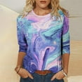 thumbnail image 1 of Summer Savings Clearance SHOPESSA Summer Tops for Women 2022 Casual Printing Round Neck Pullovers Short Sleeve Blouse T-Shirt Tops for Beach Party, 1 of 5
