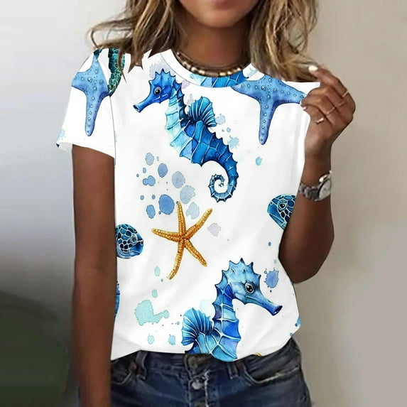 Summer Savings Clearance! Short Sleeve Blouses for Work Womens Tops Dressy Casual Short Sleeve Womens Plus Size Graphic T Shirts Loose Fit Plus Size Tops for Women Clearance 4x